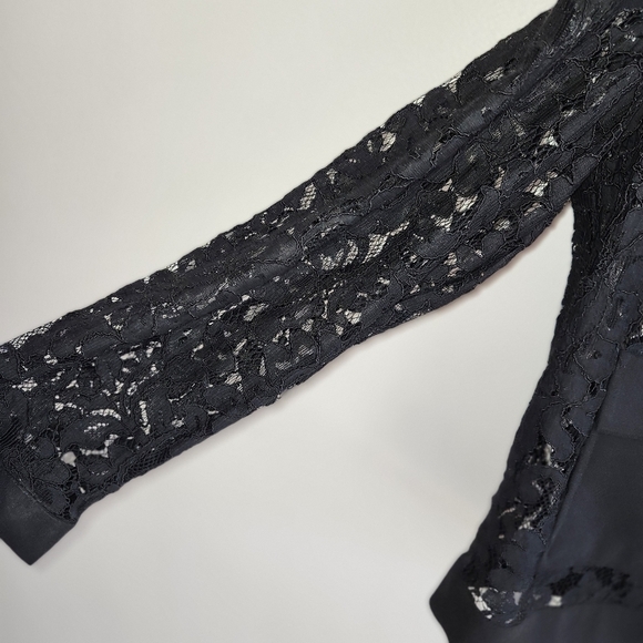 Alfani Black Lace Bomber Jacket - Picture 3 of 4